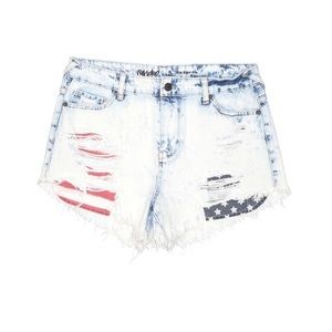 Mossimo Stars and Stripes Patriotic Cut Off Jean Shorts